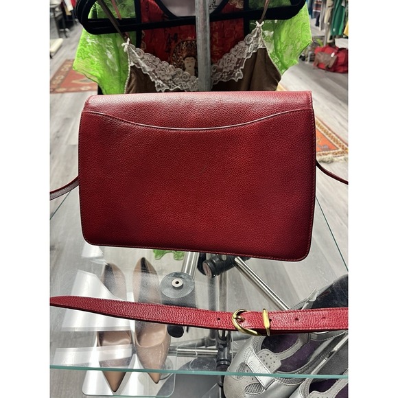 Vinntage COACH 4403 Turnlock Shoulder Bag Red Leather City Bag Made In Italy - Picture 7 of 12